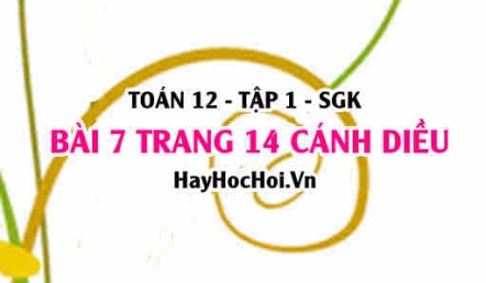 Bài 7 trang 14 Toán 12 tập 1 Cánh Diều